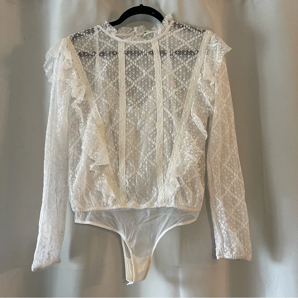 Free People Goldie Lace Bodysuit Ivory - Picture 4 of 4